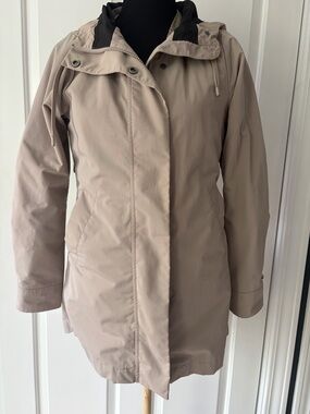 Athleta Women's Light Beige Hooded Trench Coat XS